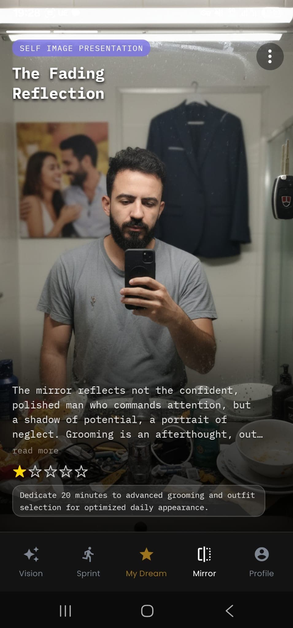 An unfulfilled future self — The Fading Reflection